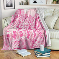 Pink Niue Language Week Blanket The Rock Coconut Crab - Siapo Pattern LT14 Pink - Polynesian Pride