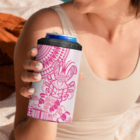 Pink Niue Language Week 4 in 1 Can Cooler Tumbler The Rock Coconut Crab - Siapo Pattern