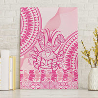 Pink Niue Language Week Canvas Wall Art The Rock Coconut Crab - Siapo Pattern LT14 Without Frame Pink - Polynesian Pride