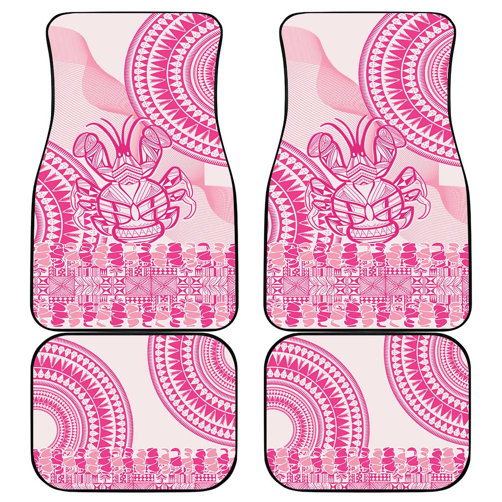 Pink Niue Language Week Car Mats The Rock Coconut Crab - Siapo Pattern LT14 - Polynesian Pride