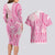 Pink Niue Language Week Couples Matching Long Sleeve Bodycon Dress and Hawaiian Shirt The Rock Coconut Crab - Siapo Pattern