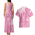 Pink Niue Language Week Couples Matching Tank Maxi Dress and Hawaiian Shirt The Rock Coconut Crab - Siapo Pattern