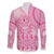 Pink Niue Language Week Family Matching Long Sleeve Bodycon Dress and Hawaiian Shirt The Rock Coconut Crab - Siapo Pattern