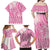 Pink Niue Language Week Family Matching Off Shoulder Maxi Dress and Hawaiian Shirt The Rock Coconut Crab - Siapo Pattern