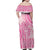 Pink Niue Language Week Family Matching Off Shoulder Maxi Dress and Hawaiian Shirt The Rock Coconut Crab - Siapo Pattern