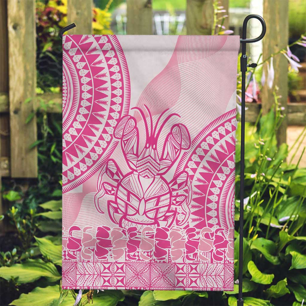 Pink Niue Language Week Garden Flag The Rock Coconut Crab - Siapo Pattern LT14 Garden Flag Pink - Polynesian Pride