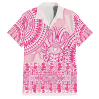 Pink Niue Language Week Hawaiian Shirt The Rock Coconut Crab - Siapo Pattern LT14 Pink - Polynesian Pride
