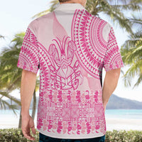 Pink Niue Language Week Hawaiian Shirt The Rock Coconut Crab - Siapo Pattern LT14 - Polynesian Pride