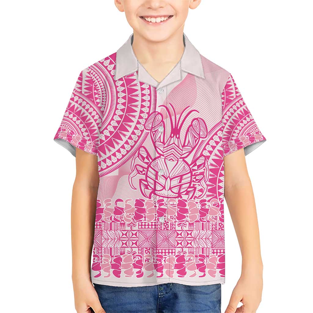 Pink Niue Language Week Hawaiian Shirt The Rock Coconut Crab - Siapo Pattern LT14 - Polynesian Pride