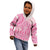 Pink Niue Language Week Kid Hoodie The Rock Coconut Crab - Siapo Pattern