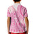 Pink Niue Language Week Kid Polo Shirt The Rock Coconut Crab - Siapo Pattern