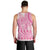 Pink Niue Language Week Men Tank Top The Rock Coconut Crab - Siapo Pattern