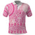 Pink Niue Language Week Polo Shirt The Rock Coconut Crab - Siapo Pattern