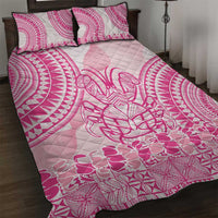 Pink Niue Language Week Quilt Bed Set The Rock Coconut Crab - Siapo Pattern LT14 Pink - Polynesian Pride