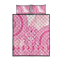 Pink Niue Language Week Quilt Bed Set The Rock Coconut Crab - Siapo Pattern LT14 - Polynesian Pride