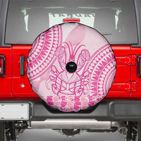 Pink Niue Language Week Spare Tire Cover The Rock Coconut Crab - Siapo Pattern LT14 - Polynesian Pride