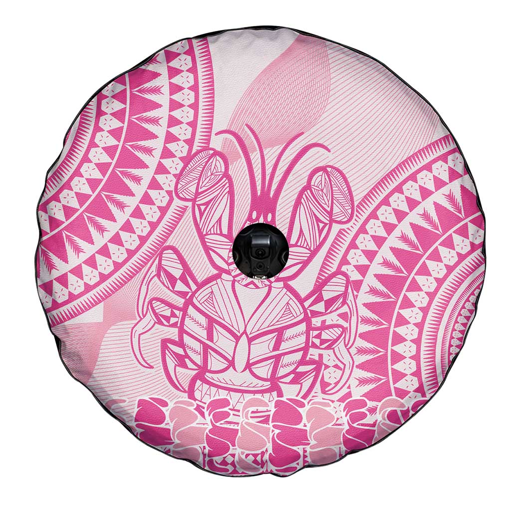 Pink Niue Language Week Spare Tire Cover The Rock Coconut Crab - Siapo Pattern LT14 - Polynesian Pride