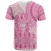 Pink Niue Language Week T Shirt The Rock Coconut Crab - Siapo Pattern LT14 - Polynesian Pride