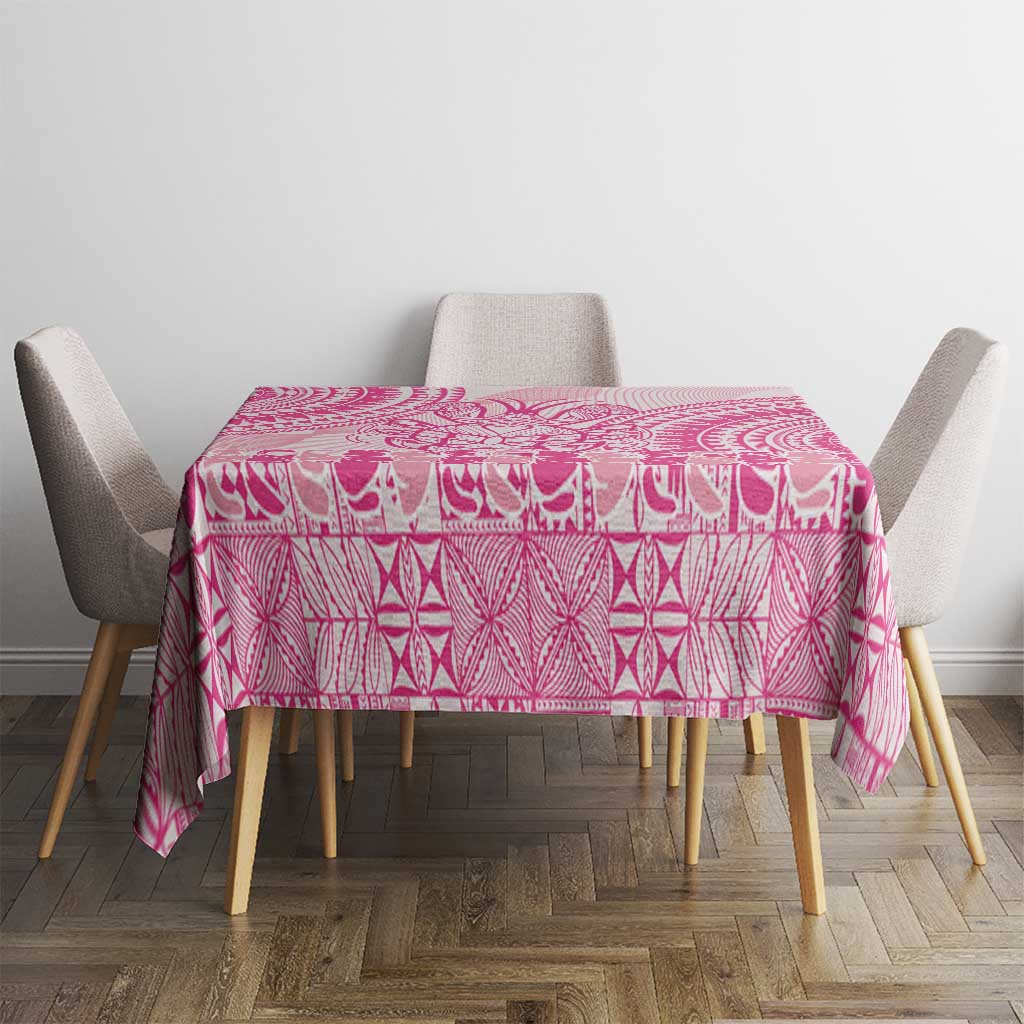 Pink Niue Language Week Tablecloth The Rock Coconut Crab - Siapo Pattern LT14 - Polynesian Pride