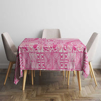 Pink Niue Language Week Tablecloth The Rock Coconut Crab - Siapo Pattern LT14 - Polynesian Pride