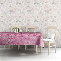 Pink Niue Language Week Tablecloth The Rock Coconut Crab - Siapo Pattern LT14 - Polynesian Pride