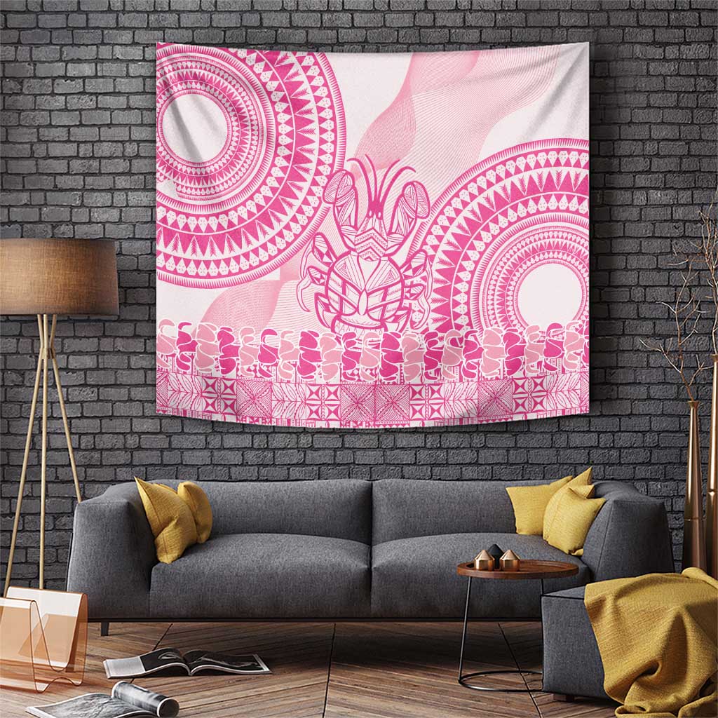 Pink Niue Language Week Tapestry The Rock Coconut Crab - Siapo Pattern