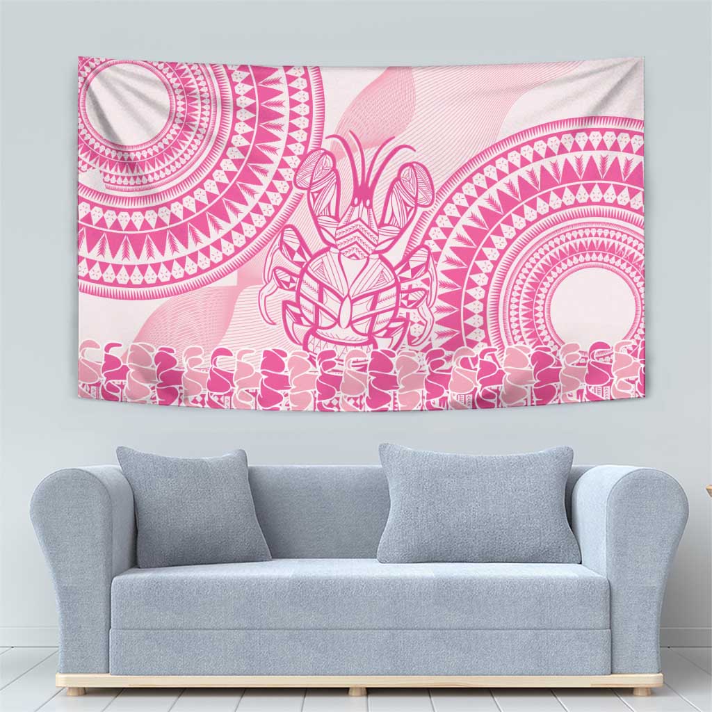 Pink Niue Language Week Tapestry The Rock Coconut Crab - Siapo Pattern