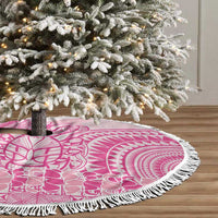 Pink Niue Language Week Tree Skirt The Rock Coconut Crab - Siapo Pattern