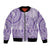 Purple Niue Language Week Bomber Jacket The Rock Coconut Crab - Siapo Pattern