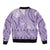 Purple Niue Language Week Bomber Jacket The Rock Coconut Crab - Siapo Pattern