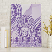 Purple Niue Language Week Canvas Wall Art The Rock Coconut Crab - Siapo Pattern LT14 Without Frame Purple - Polynesian Pride