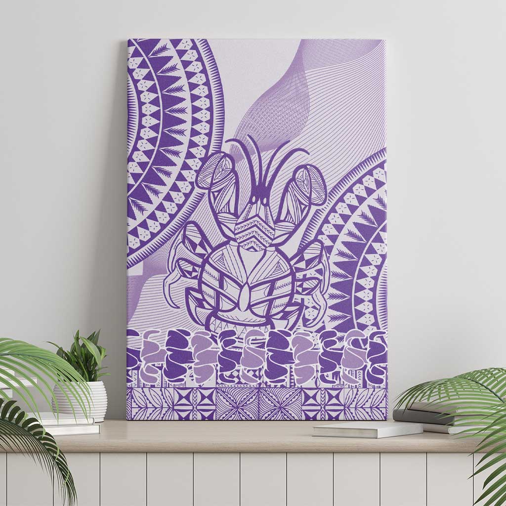 Purple Niue Language Week Canvas Wall Art The Rock Coconut Crab - Siapo Pattern LT14 - Polynesian Pride