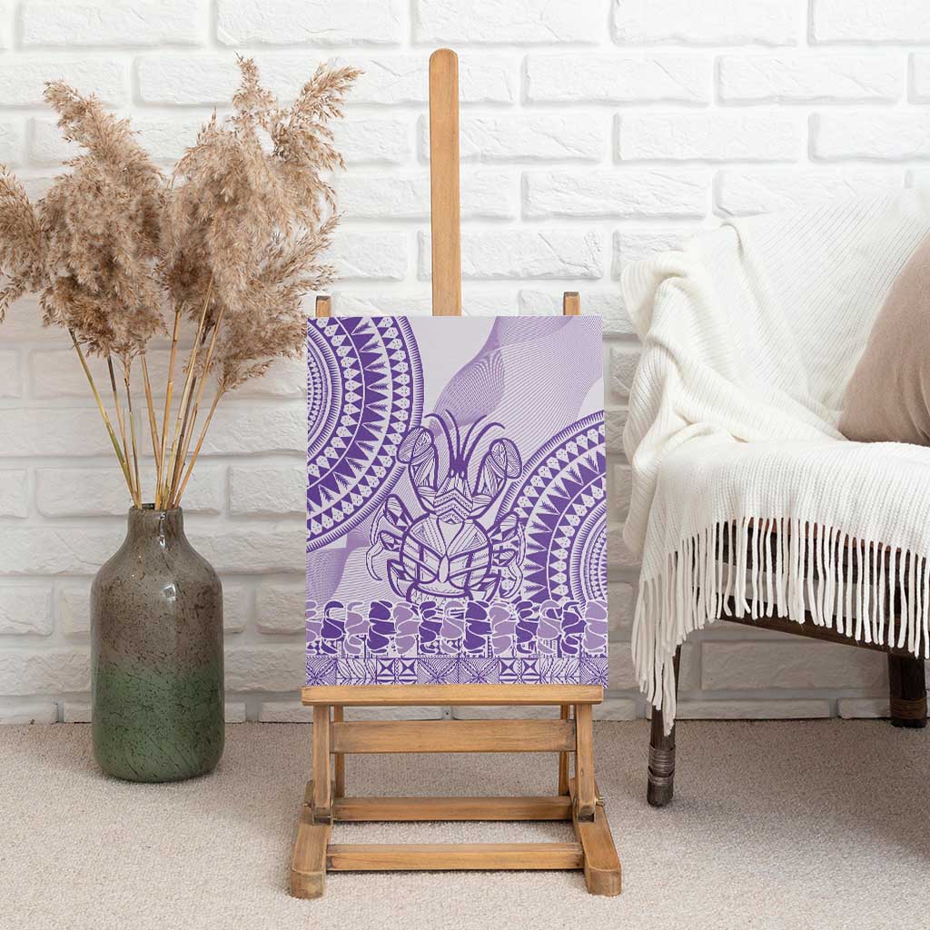 Purple Niue Language Week Canvas Wall Art The Rock Coconut Crab - Siapo Pattern LT14 - Polynesian Pride