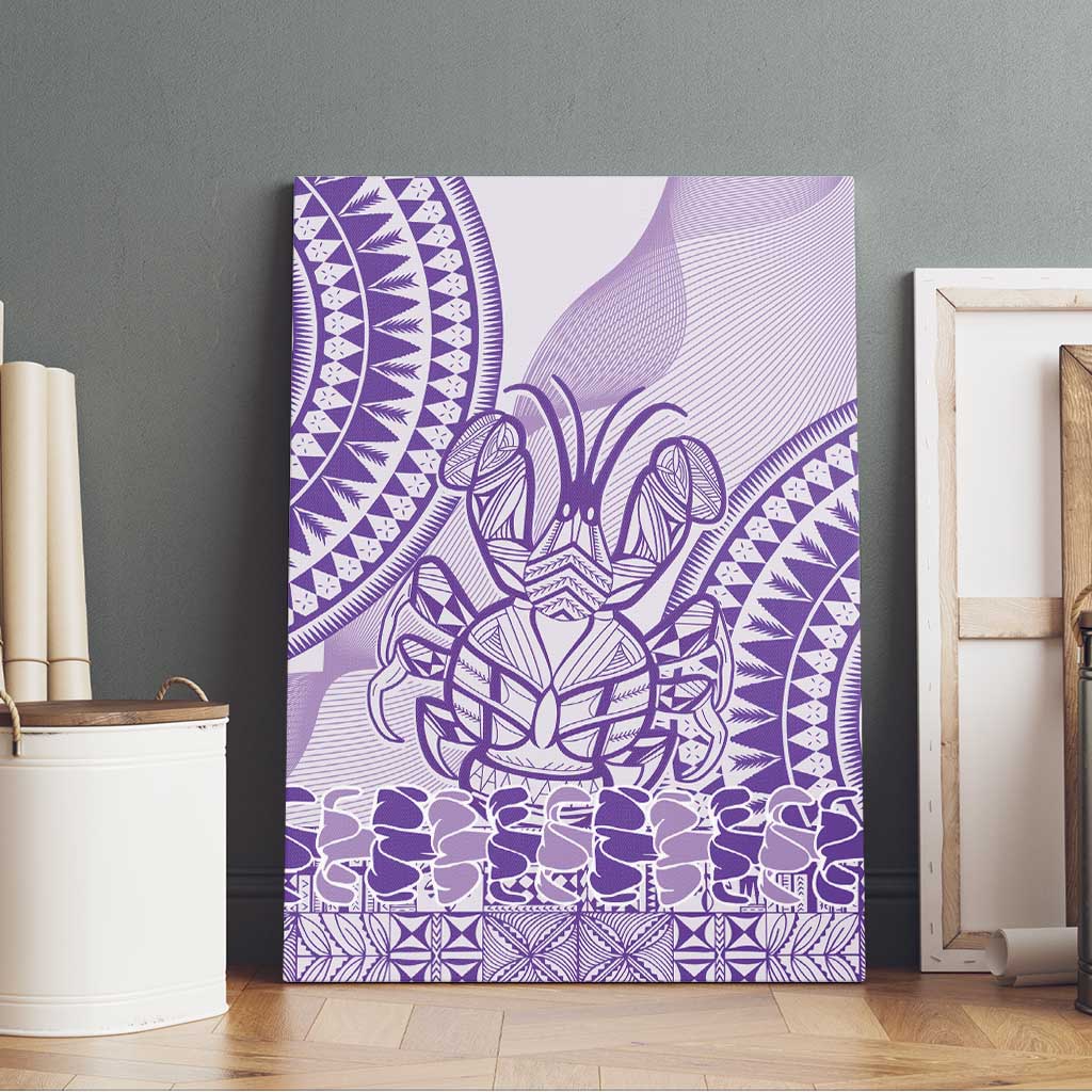 Purple Niue Language Week Canvas Wall Art The Rock Coconut Crab - Siapo Pattern LT14 - Polynesian Pride