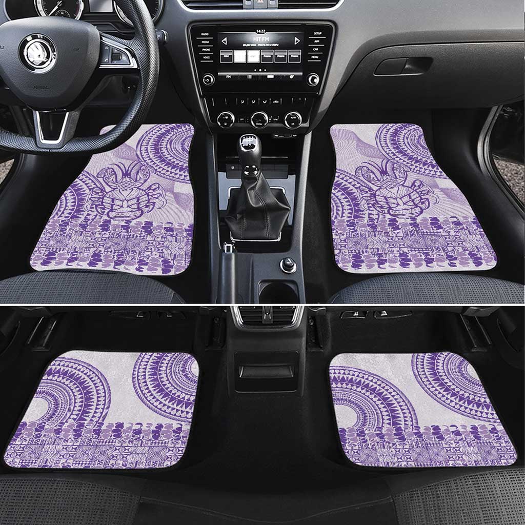 Purple Niue Language Week Car Mats The Rock Coconut Crab - Siapo Pattern LT14 Set 4pcs Purple - Polynesian Pride