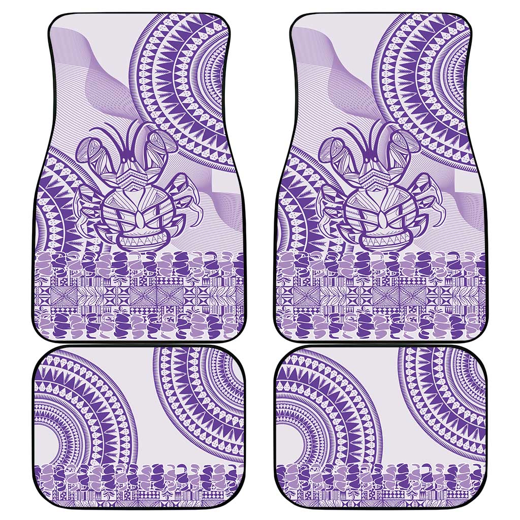 Purple Niue Language Week Car Mats The Rock Coconut Crab - Siapo Pattern LT14 - Polynesian Pride