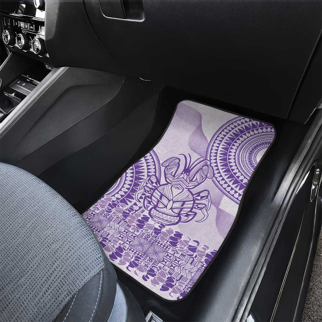 Purple Niue Language Week Car Mats The Rock Coconut Crab - Siapo Pattern LT14 - Polynesian Pride