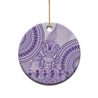 Purple Niue Language Week Ceramic Ornament The Rock Coconut Crab - Siapo Pattern LT14 - Polynesian Pride