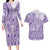 Purple Niue Language Week Couples Matching Long Sleeve Bodycon Dress and Hawaiian Shirt The Rock Coconut Crab - Siapo Pattern