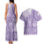 Purple Niue Language Week Couples Matching Tank Maxi Dress and Hawaiian Shirt The Rock Coconut Crab - Siapo Pattern