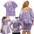 Purple Niue Language Week Family Matching Off Shoulder Short Dress and Hawaiian Shirt The Rock Coconut Crab - Siapo Pattern