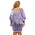 Purple Niue Language Week Family Matching Off Shoulder Short Dress and Hawaiian Shirt The Rock Coconut Crab - Siapo Pattern