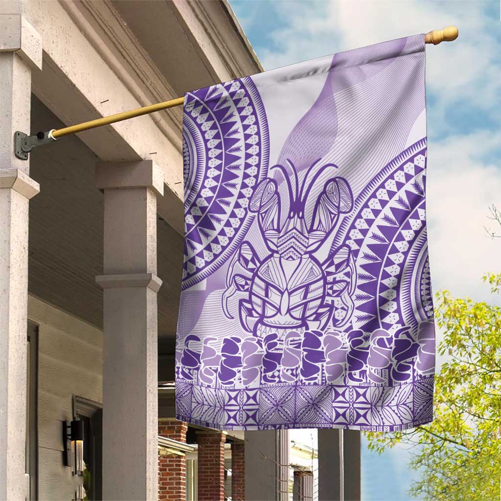Purple Niue Language Week Garden Flag The Rock Coconut Crab - Siapo Pattern LT14 House Flag Purple - Polynesian Pride