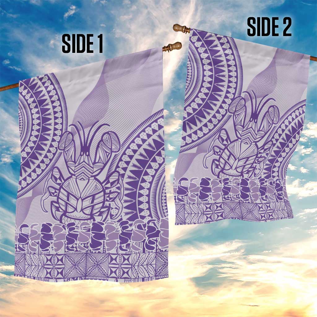Purple Niue Language Week Garden Flag The Rock Coconut Crab - Siapo Pattern LT14 - Polynesian Pride