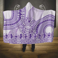 Purple Niue Language Week Hooded Blanket The Rock Coconut Crab - Siapo Pattern LT14 - Polynesian Pride