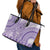 Purple Niue Language Week Leather Tote Bag The Rock Coconut Crab - Siapo Pattern