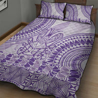 Purple Niue Language Week Quilt Bed Set The Rock Coconut Crab - Siapo Pattern LT14 - Polynesian Pride