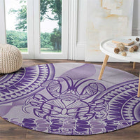 Purple Niue Language Week Round Carpet The Rock Coconut Crab - Siapo Pattern