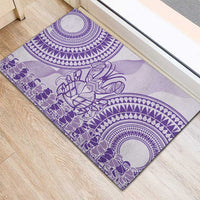Purple Niue Language Week Rubber Doormat The Rock Coconut Crab - Siapo Pattern LT14 - Polynesian Pride
