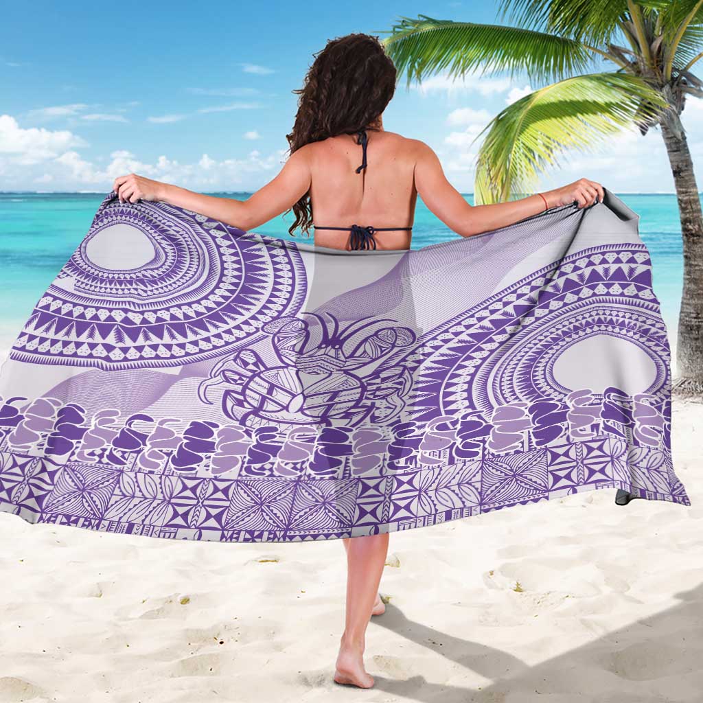 Purple Niue Language Week Sarong The Rock Coconut Crab - Siapo Pattern